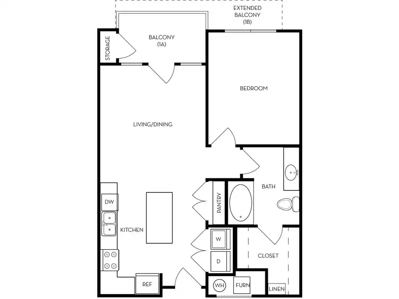1 Bedroom 1 Bath 705
